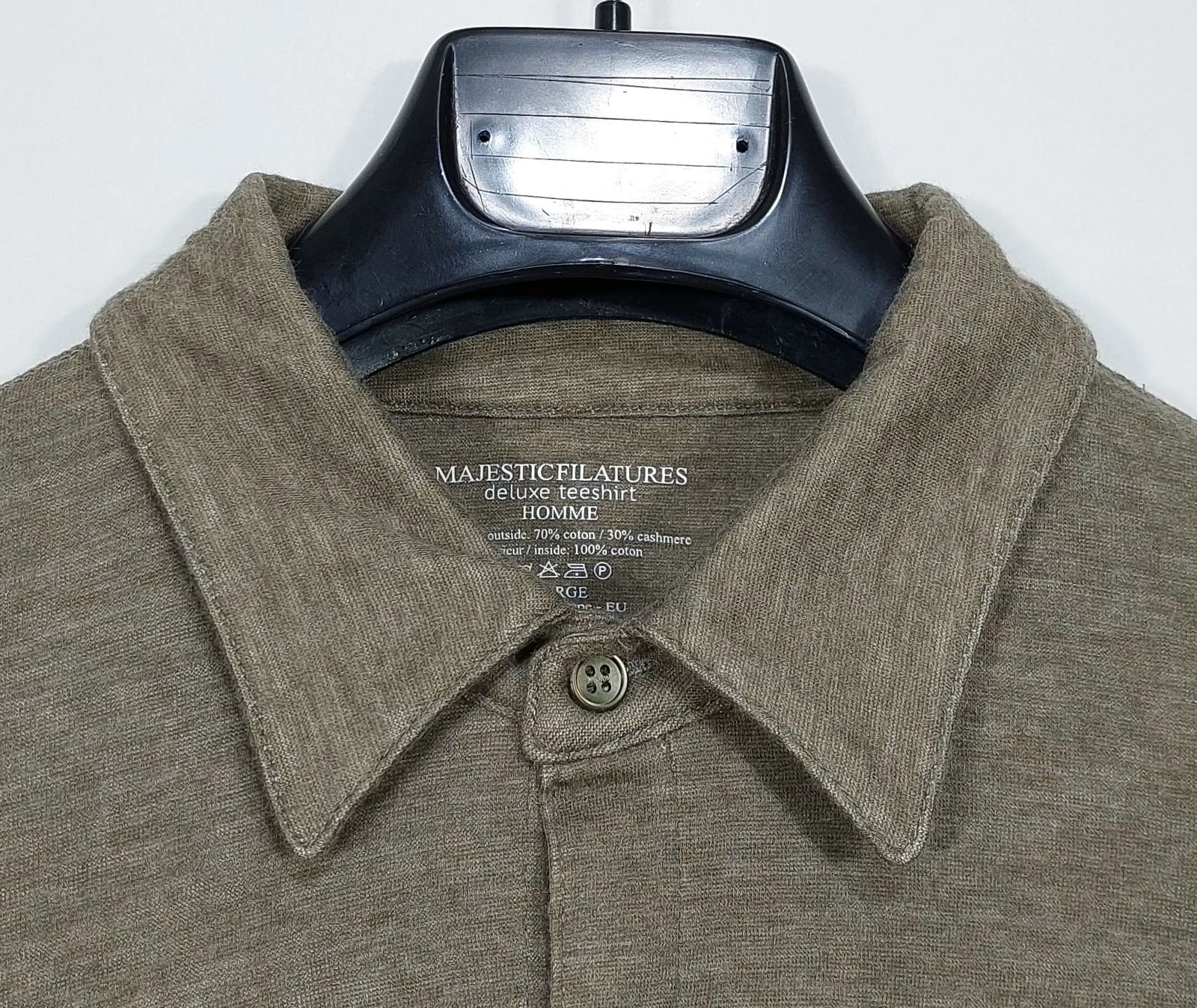 Camisa de manga larga con bolsillo Majestic Filatures - marrón claro L – photo 2
